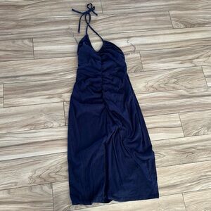 Medium Navy Halter Tie Dress
